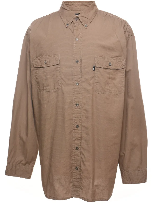 Deal Mania Brown Classic Long Sleeve Shirt - XL