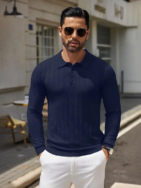 Super Deal Casual Stretch Ribbed Knit Shirts (US Only)