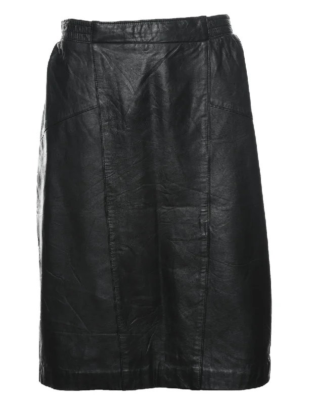 Weekend Bargains to Celebrate Black Leather Skirt - M