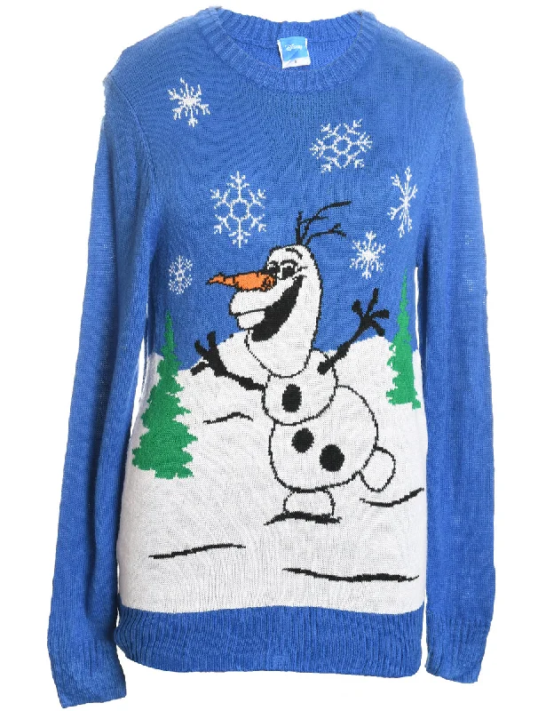 Weekend Specials to Relish Blue Olaf Design Knit Christmas Jumper - S