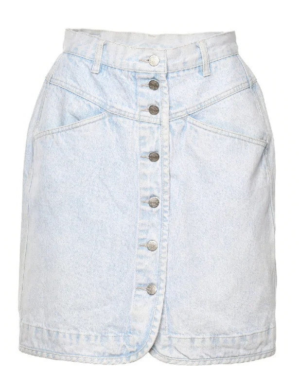 Weekend Deal Button Through  Denim Skirt - S