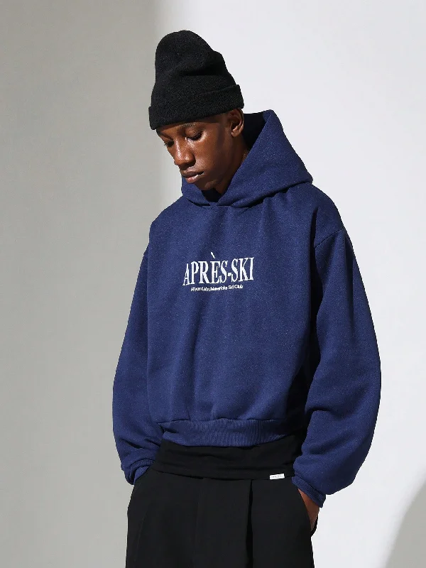 TIME-Limited Offer Crop Fit Overhead Hoodie With Graphic Print & Label