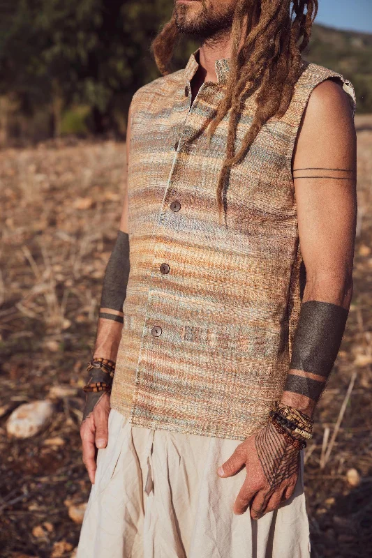 Weekend Deals to Brighten Your Day Khadi Cotton Vest with Collar