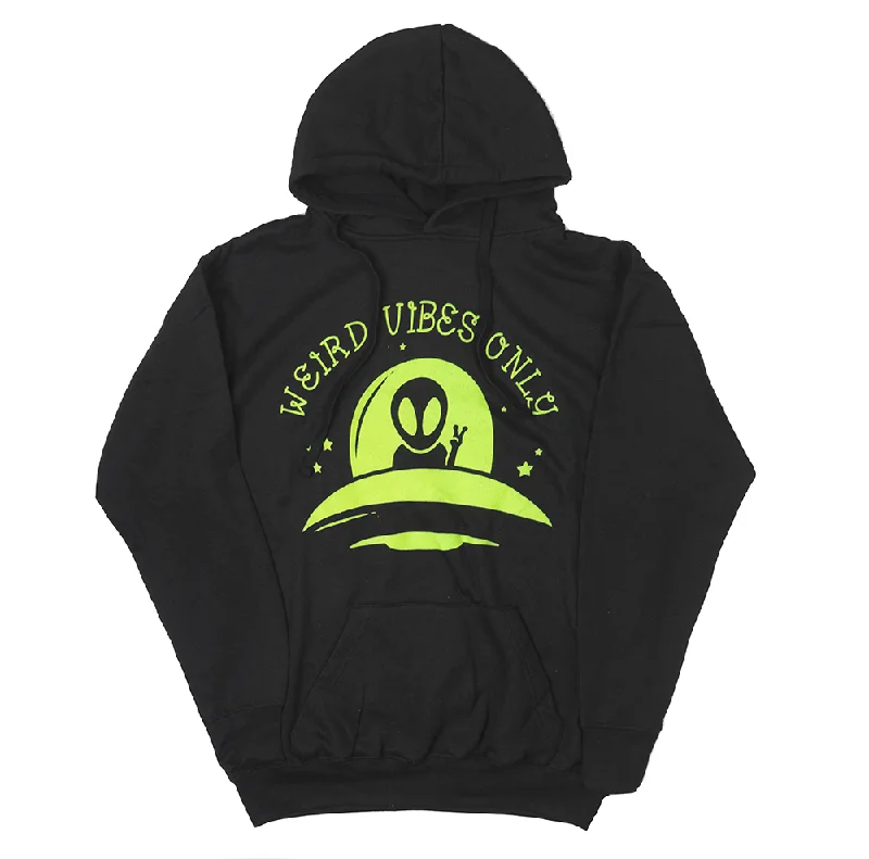 Friends and Family Sale WEIRD VIBES ONLY HOODIE BLACK - USA2290XH