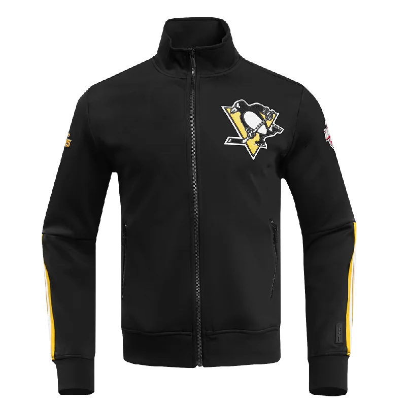 Weekend Deals to Make You Smile NHL PITTSBURGH PENGUINS CLASSIC CHENILLE MEN'S TRACK JACKET (BLACK/YELLOW)