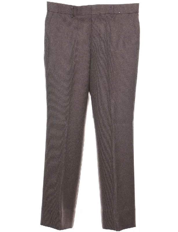 Savings Alert Brown Classic Tapered Trousers - W32 L29