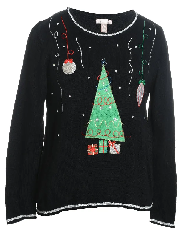 Black Christmas Jumper - L