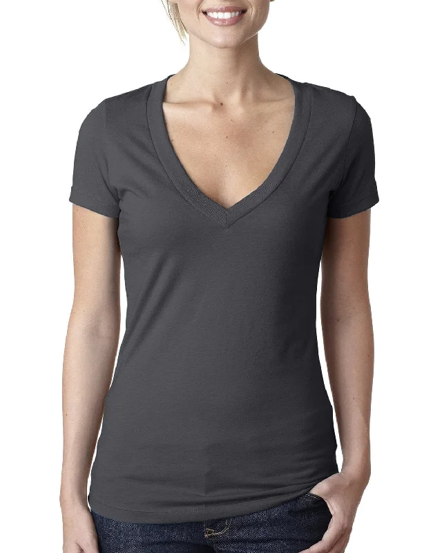 Flash Sale Next Level Ladies CVC Deep V-Neck Tee | Charcoal