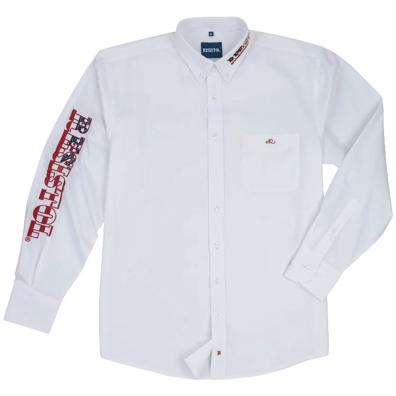 Weekend Savings Extravaganza RESISTOL TEAM USA WHITE LONG SLEEVE SHIRT