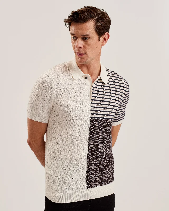 Great Bargains Minsta Ss Regular Multi Stitch Button Polo Ecru