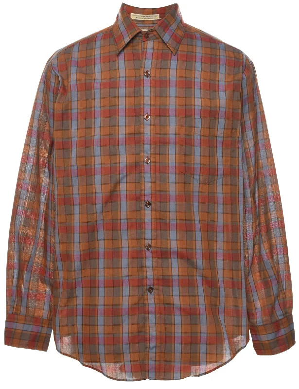 Super Sale Brown Checked Shirt - M