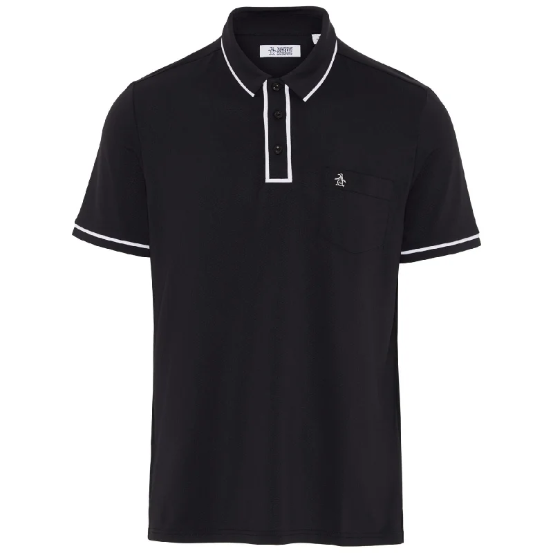Act Now The Technical Earl Nylon Stretch Polo Caviar Black - SS24