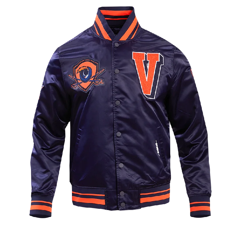 Deal of the Day UNIVERSITY OF VIRGINIA CLASSIC MEN'S RIB SATIN JACKET (MIDNIGHT NAVY/ORANGE/MIDNIGHT NAVY)
