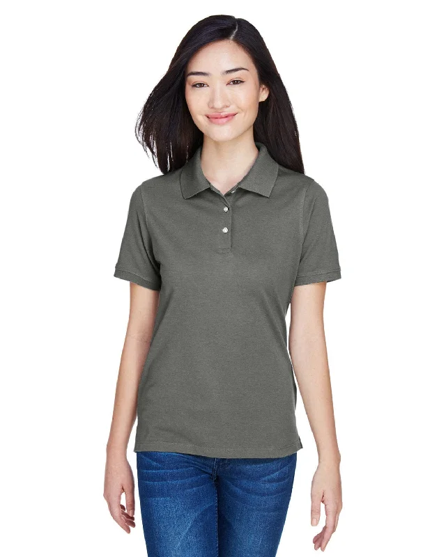 Early Bird Discount Harriton Ladies Easy Blend Polo Shirt | Charcoal