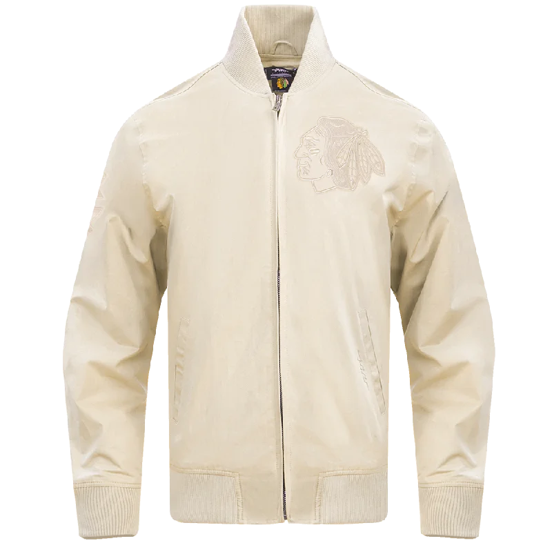 Season Finale Sale NHL CHICAGO BLACKHAWKS NEUTRAL TWILL JACKET (EGGSHELL)