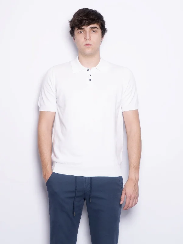 Huge Discounts Polo in Maglia di Cotone Bianco