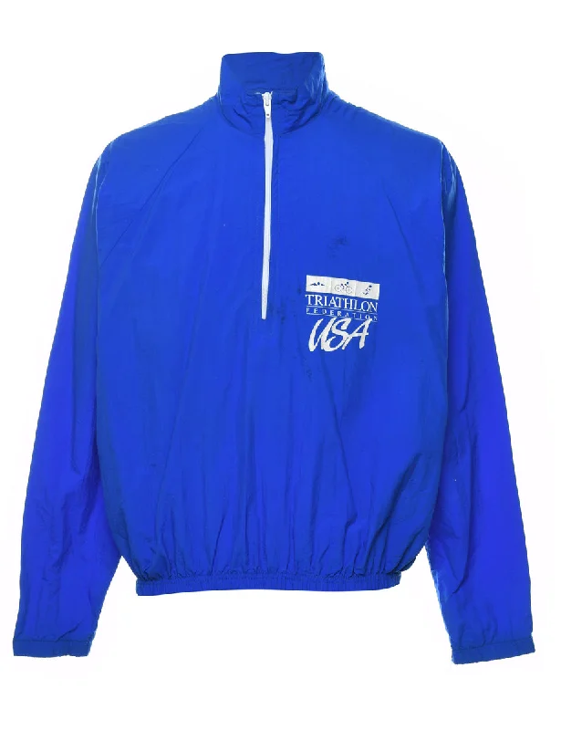 Lowest Price Blue & White Triathlon Nylon Jacket - L
