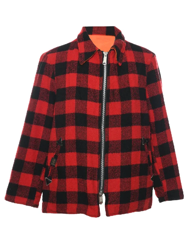Now Available Buffalo Check Wool Coat - L