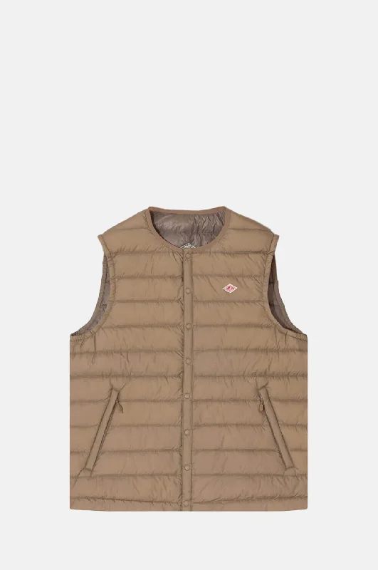 Super Discount Inner Down Crewneck Vest Sand Beige