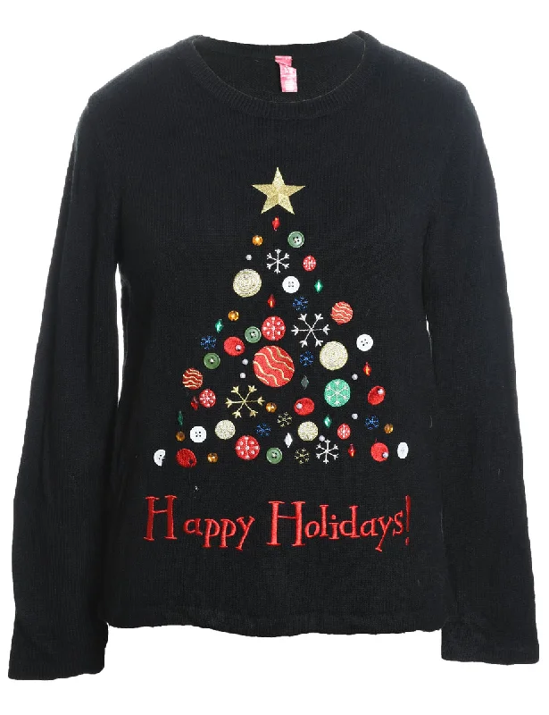 Black Christmas Jumper - S