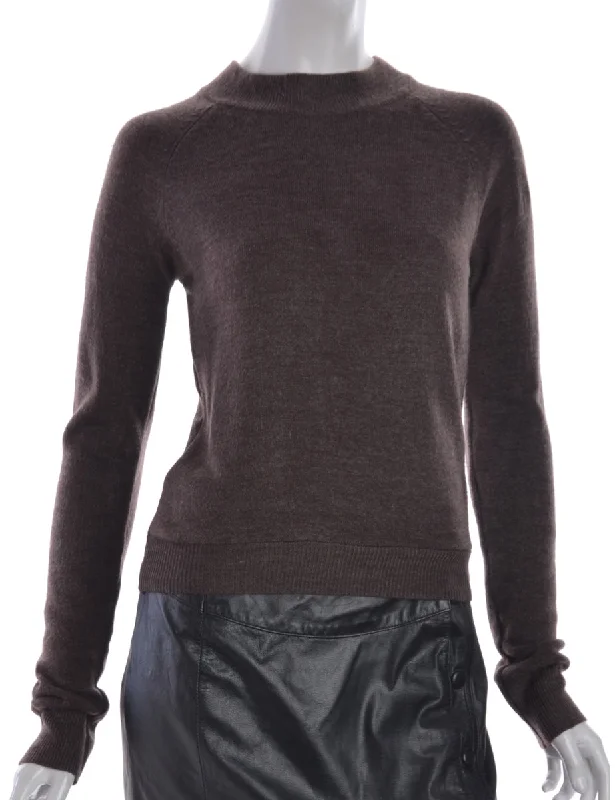 Deal Alert Brown Turtle Neck Top