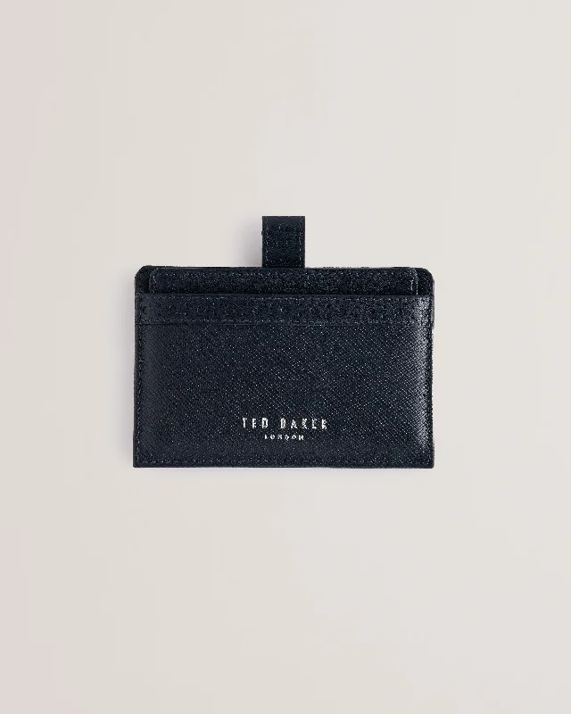 Can't Be Beat Conby Saffiano Leather Brogue Detail Cardholder Navy