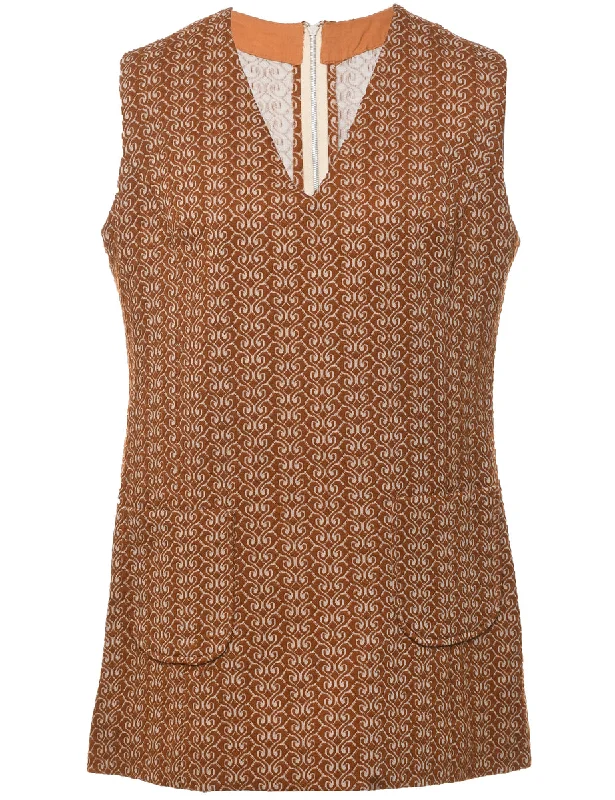 Huge Savings Brown Sleeveless Dress - M