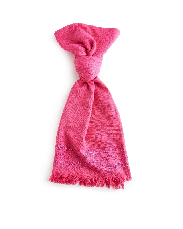 Referral Discount Estelas Metallic Branded Woven Scarf Pink