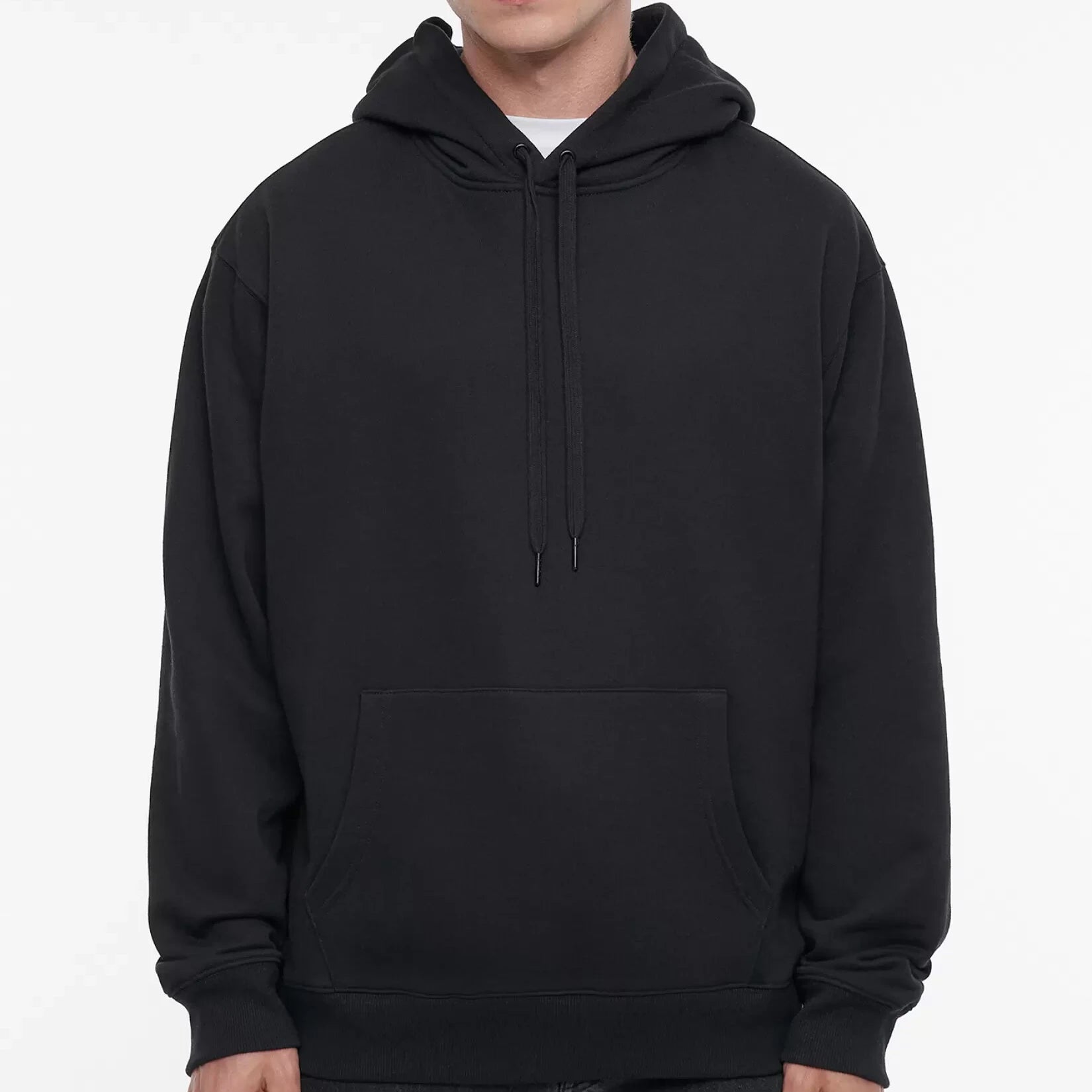 Year-End Sale MEN ROUND NECK KANGAROO POCKET DRAWSTRING OVERHEAD HOODIE