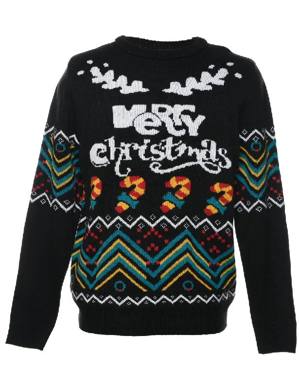 Black Christmas Jumper - L