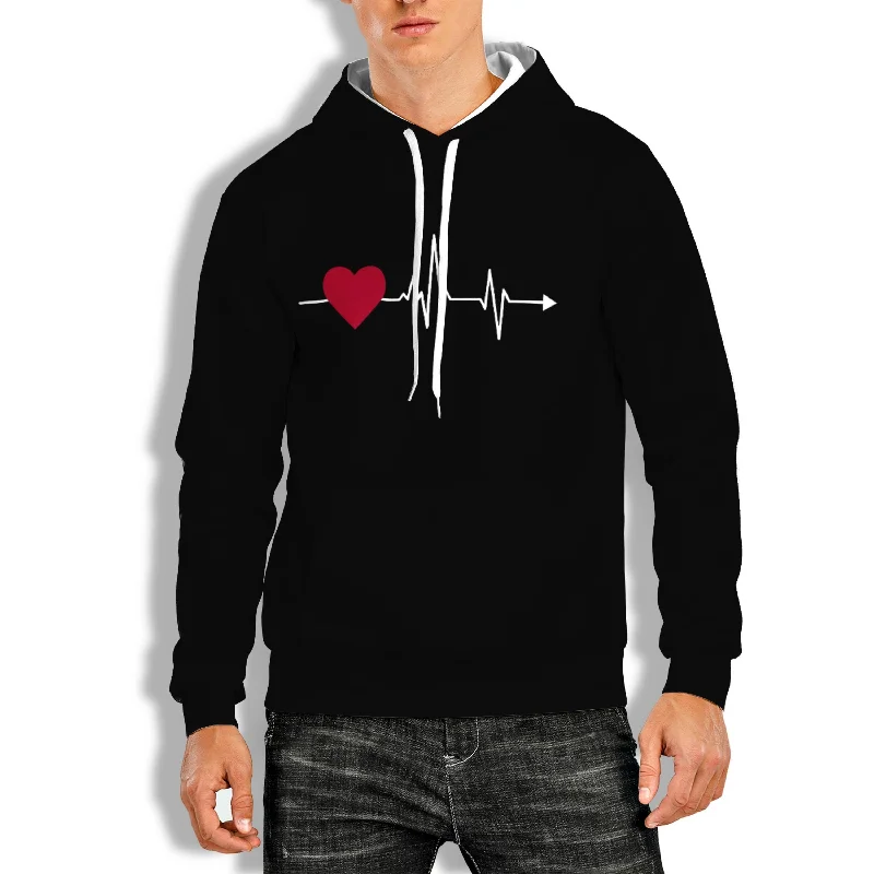 YEAR-End Clearance 3D PRINT HOODIE WITH VALENTINE'S HEART PRINT