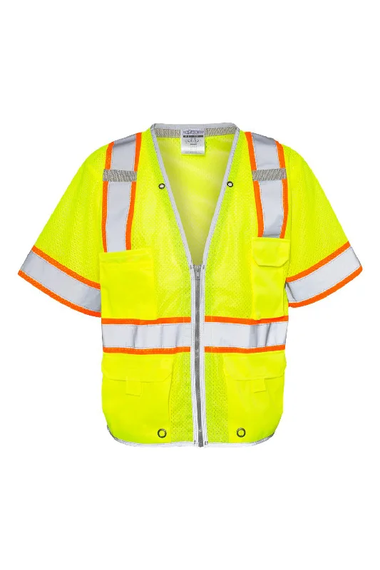 Cash Savings Kishigo Mens Premium Brilliant Series Heavy Duty Class 3 Vest - Lime Green - Closeout