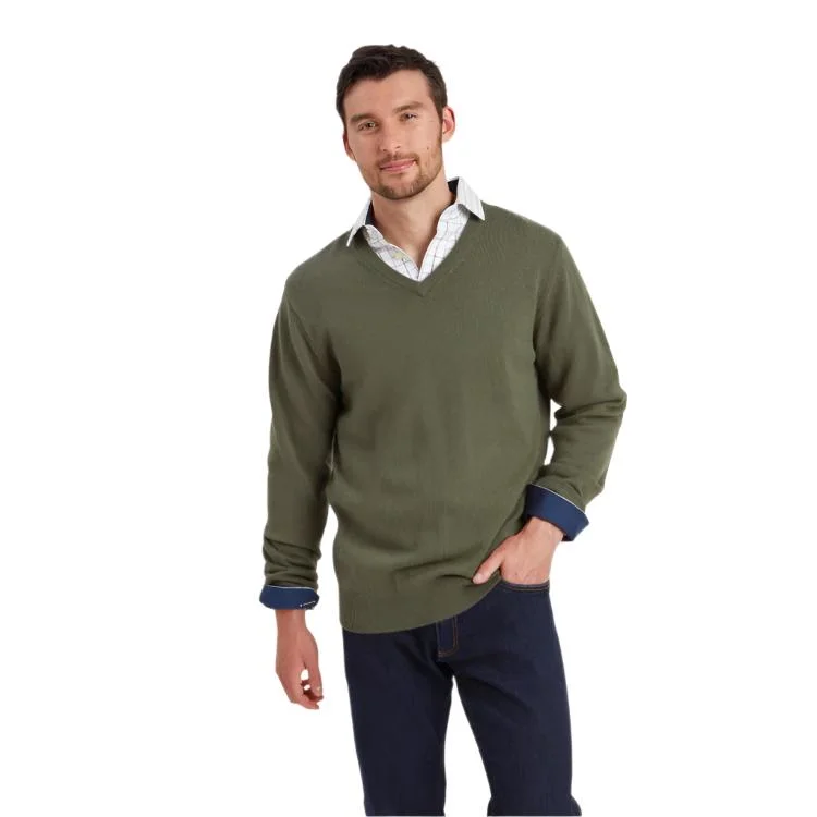 Sale Event Schoffel Lewis Lambswool V Neck Jumper - Woodland