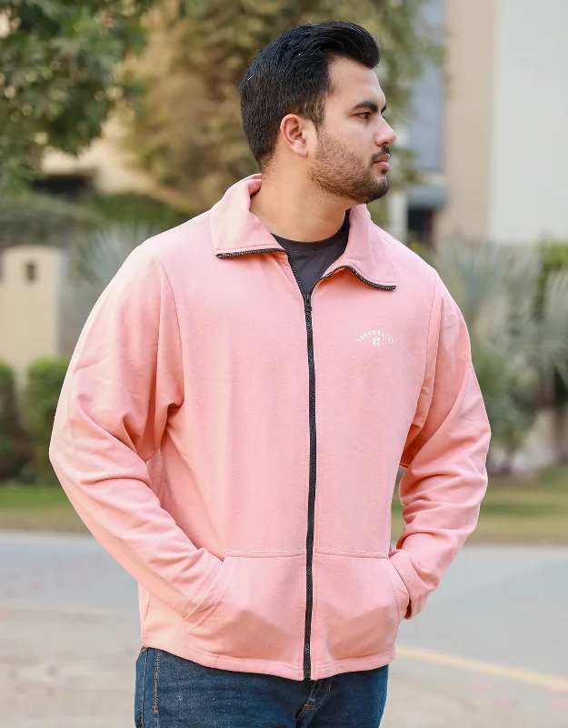 Unmissable Offer Men Fashion Pink Mock Neck Zipper
