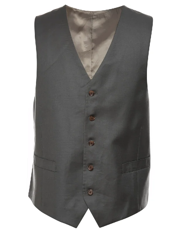 Fantastic Offers Button Front Grey Classic Waistcoat - L