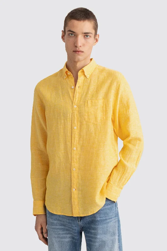 Weekend Sale: Don't Miss Out Gant Regular Linen Shirt Solar Power