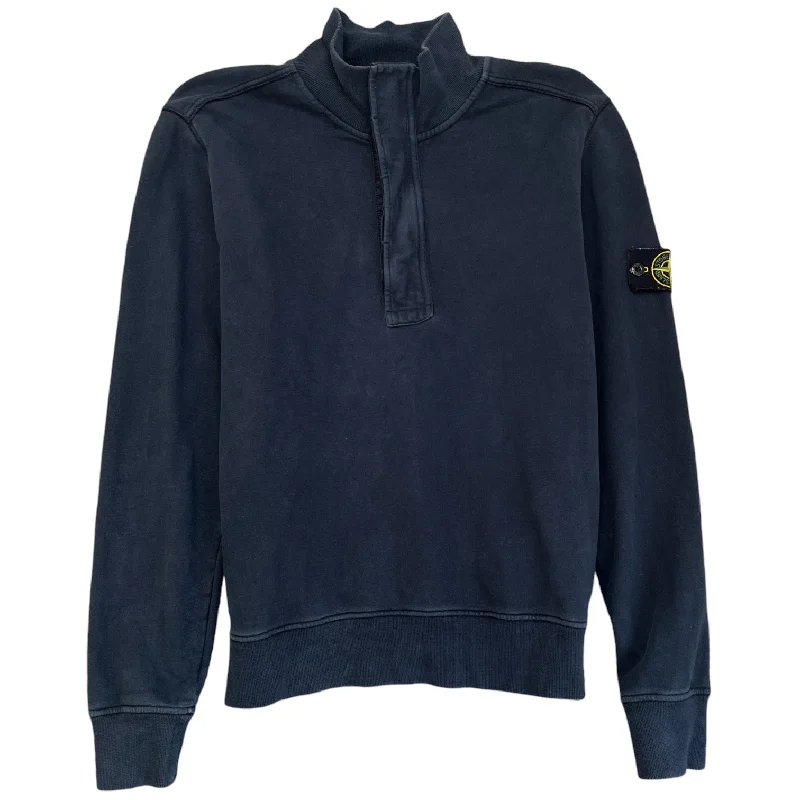 Unbeatable Prices Men's Quarter Zip Applique Logo Sweatshirt Navy Size M