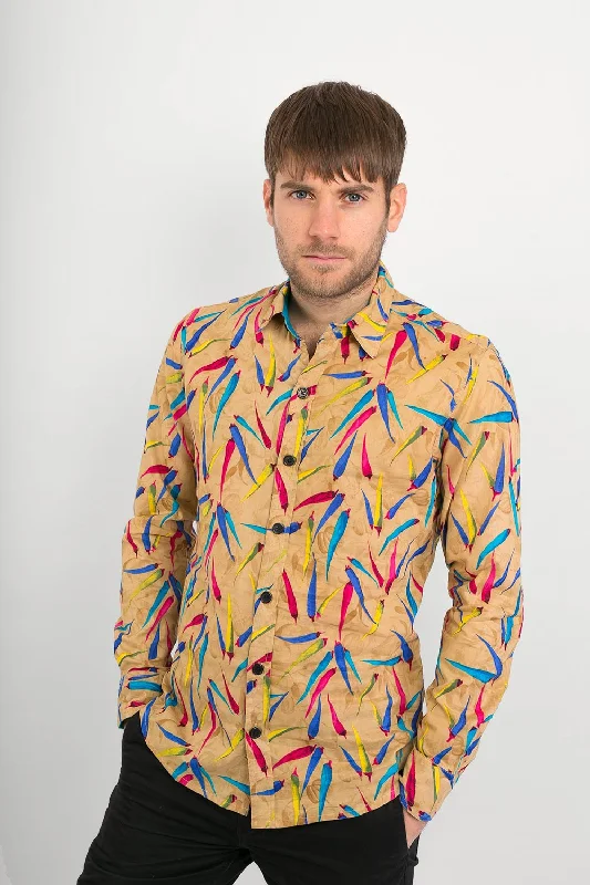 Chilli Print Cotton Slim-Fit Long-Sleeve Shirt