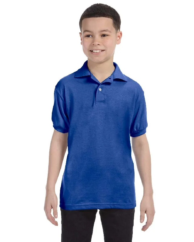 Quick Sale Hanes Youth Jersey Knit Polo Shirt | Deep Royal