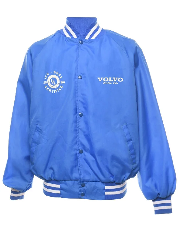 Markdown Sale Blue & White Volvo Design Bomber Jacket - XL