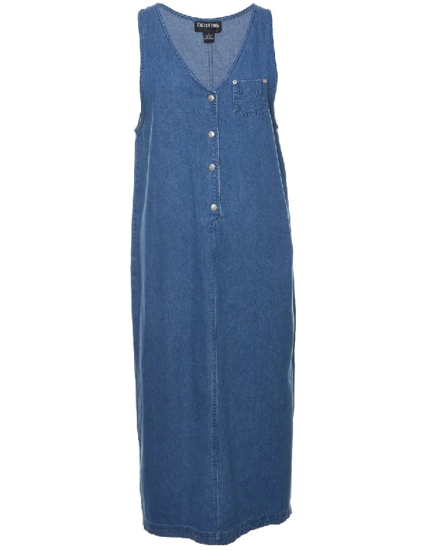 Price Reduction Button Front Pinafore Dress - M