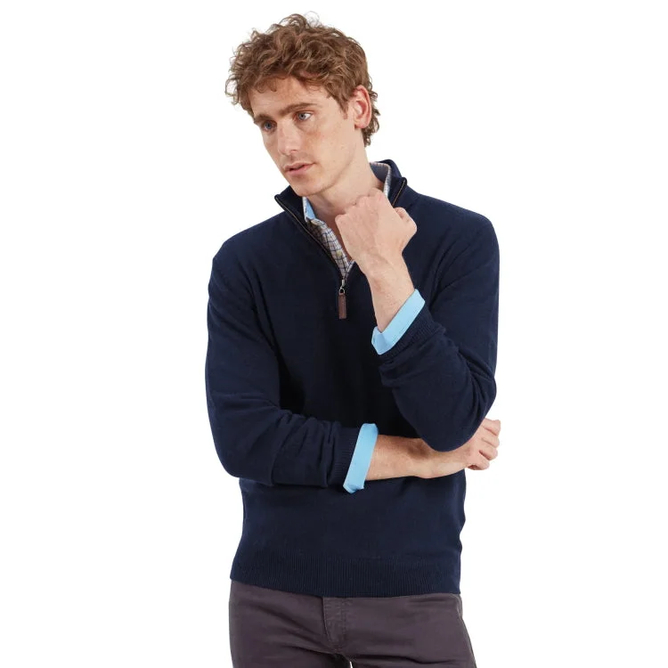 Weekend Deals That Sizzle Schoffel Lewis Lambswool 1/4 Zip Jumper - Navy