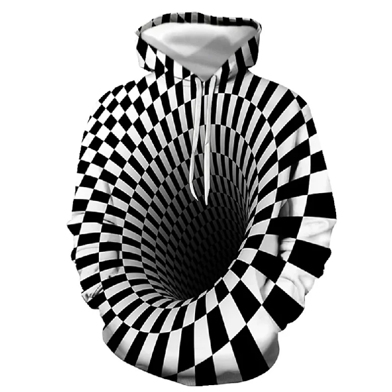 Today’s Deal 3D Print Hoodies with Checkerboard Print