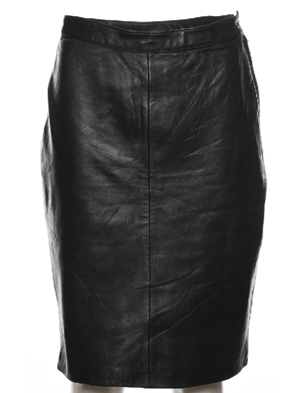 Weekend Specials to Snag Black Leather Pencil Skirt - S