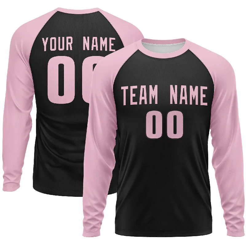 Weekend Discounts You Deserve Custom Black Light Pink Crew Neck Raglan Long Sleeve Performance T-Shirt