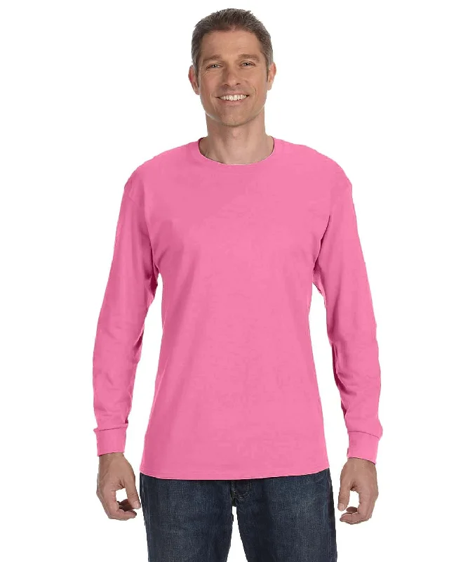 New Deal Jerzees DRI-POWER ACTIVE Long Sleeve T-Shirt | Neon Pink