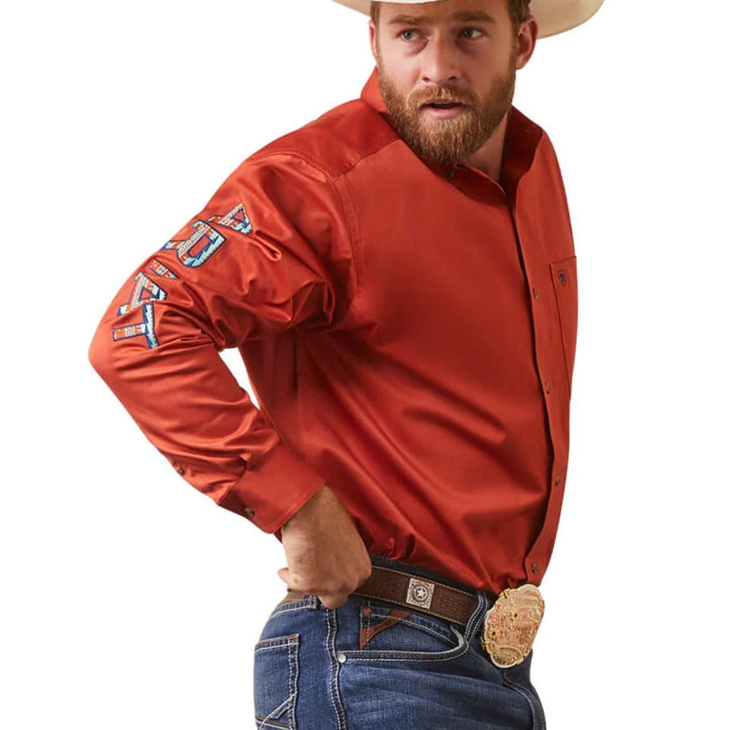 Weekend Specials to Grab Ariat Men's Team Logo Twill Easy Tiger Orange Button Up Shirt