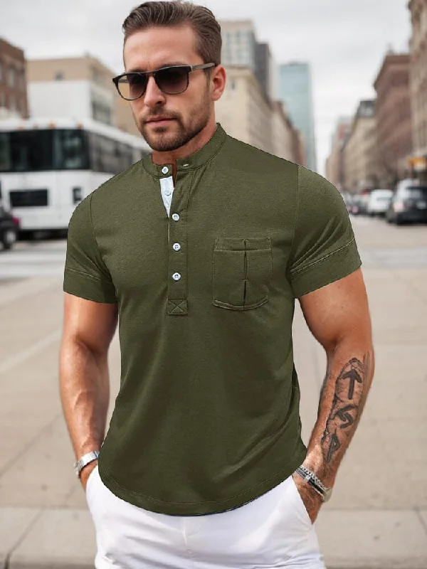 Today Only Basic Breathable Henley Shirt