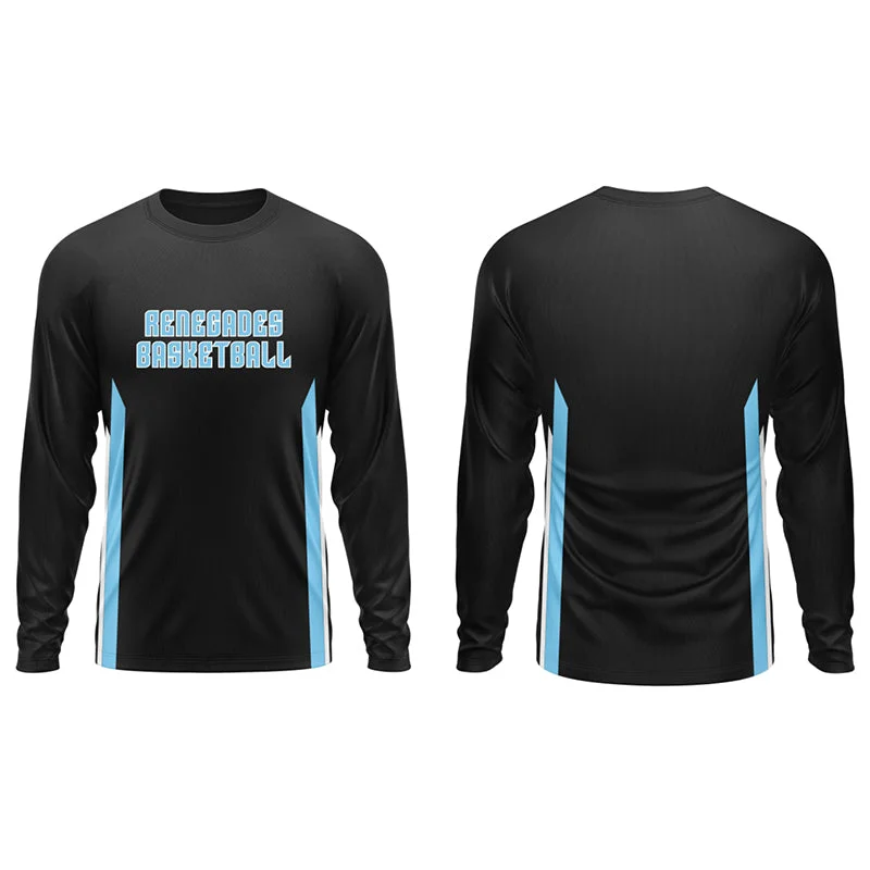 Custom Black Performance Long Sleeve T-Shirt