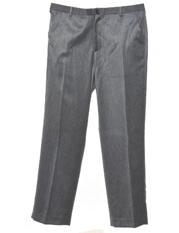 Savings Galore Calvin Klein Light Grey Straight-Fit Trousers - W36 L32